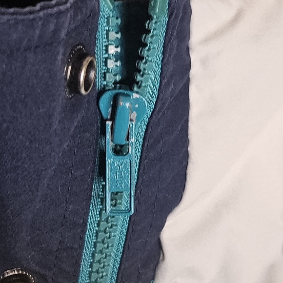 London Fog Men's Large Zip Windbreaker Jacket Teal Blue Colorblock Vintage Sail - Picture 4 of 16